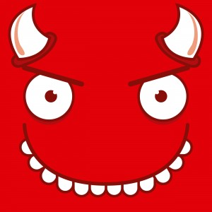 A Vector Cute Cartoon Devil Smiling Face